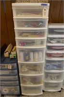 8 DRAWER TOTE WITH SEWING GOODS