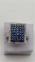 Sapphire Sterling Silver Ring Size 8.25