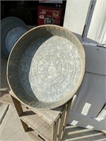 Vintage galvanized round feed pan