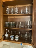 Desert stemware, glasses, all cabinet