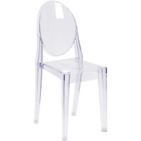 Flash Furniture Cheryl Ghost Side Chair in Transpa