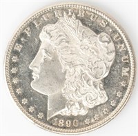 Coin 1890-S Morgan Silver Dollar In BU DMPL