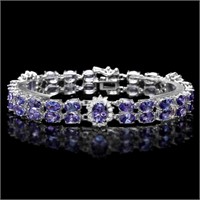 `14K Gold 25.00ct Tanzanite & 1.30ct Diamond Brace