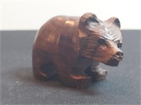 Carved Hardwood Bear Figurine