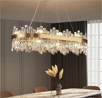 PIWWPI MODERN CRYSTAL CHANDELIER, 19.7IN BRASS