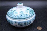 1946 Royal Delft Hand-Painted Teal Porcelain Jar