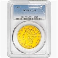 1900 $20 Gold Double Eagle PCGS AU55