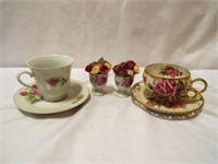 Royal Sealy China Rose Cup & Saucer Fancy Feet