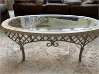 Glass Top Ornate Coffee Table