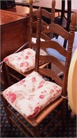 Pair of wooden contemporary ladderback chairs with