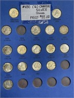 (16) Silver Canada dimes coins 1956 - 1968 & c