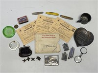 WWII ration books and small antiques