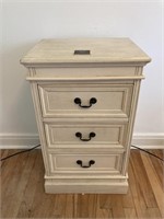 3 Drawer Cream Wooden Side Table