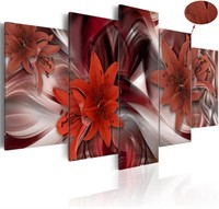 60" x 30" Burgundy Flower Wall Art Canvas