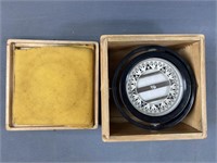 Vintage Polaris Marine Compass in Wood Box