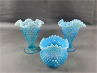 Vintage Fenton Hobnail Vases
