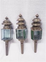 3 - BRASS WALL LIGHTS