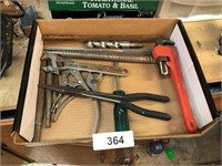Pipe Wrench and Other Assorted Tools