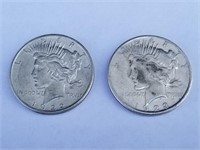 1922-D & 1923 Silver Peace Dollars