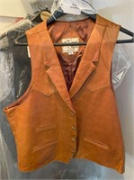 TAN LEATHER VEST BY REMY LEATHER FASHIONS