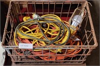 WIRE BASKET OF EXTENSION CORDS