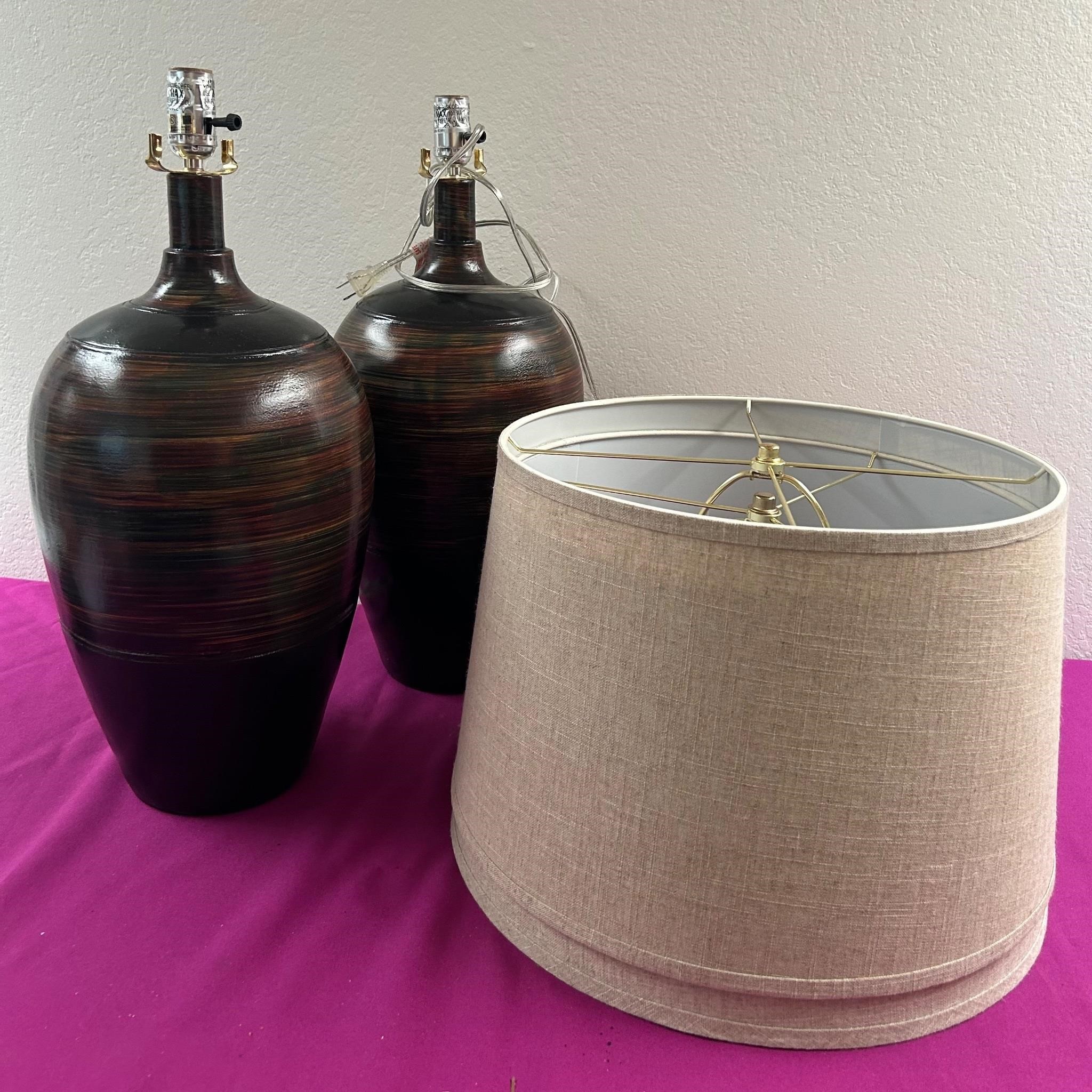 Painted Pottery Base Table Lamps
