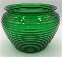 Vtg Mid Century Emerald Green Beehive Ribbed Glass