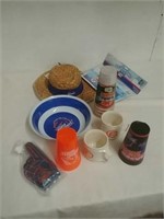 Group of Boise State items includes hat wig cups