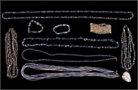 Lapis Chunk Necklace, Quartz, Beaded Jewelry