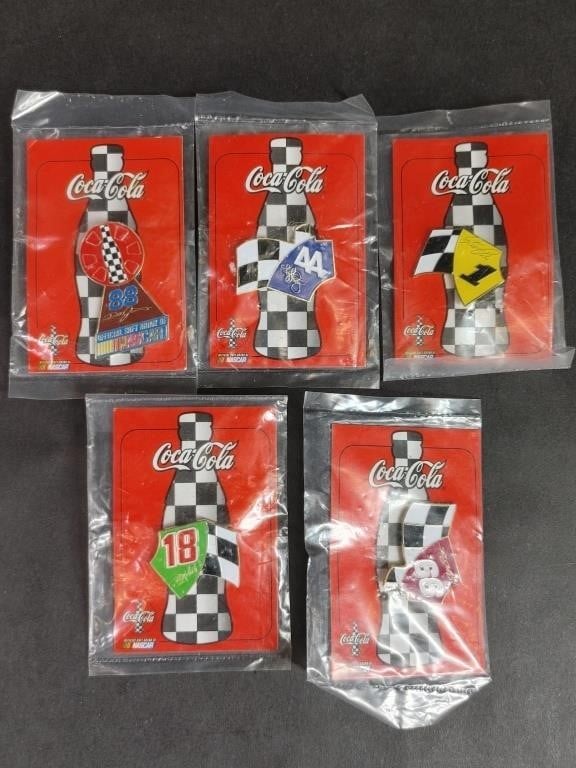 Set of 5 1998 NASCAR Coca-Cola Pins