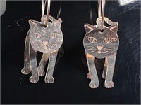 Cat Sterling Silver Dangle Earrings - 925