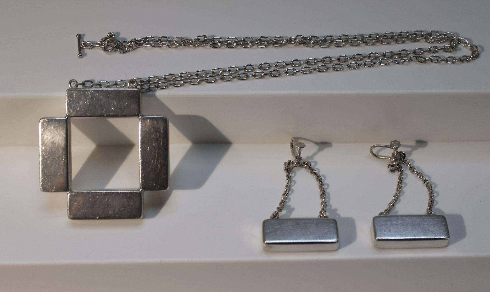 George Jensen 925 Silver 379 Necklace Earring Set