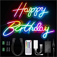 Aclorol Happy Birthday Neon Sign Dream Color LED