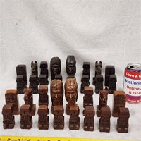 South American/Polynesian Handcarved Chess Set