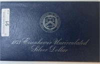 1973S UNC Silver Ike Dollar in Blue Envelope