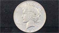 1934-D Peace Silver Dollar cleaned