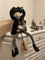 Witch Elf W/ Broom Decor  Figure
