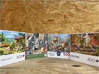 4 Jigsaw Puzzles 500 pc ea-NEW