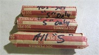 3 ROLLS 1940s-50s ALL "S" WHEAT PENNIES
