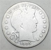 1905-S Barber Half Dollar VF