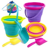 JOYIN Foldable Beach Bucket Set - 3 Packs Collapsi