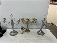 Quadruple plated silver candle stick holders