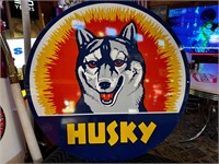 30” Round Husky Porcelain Sign