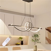 39in Dimmable Black Spiral Chandelier