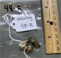 R- Sterling Bee pin signed ?