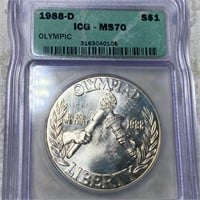 1988-D Olympic Silver Dollar ICG - MS70