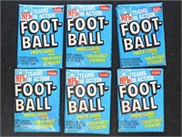 Football Cards 6 Unopened Packs 1982 Fleer Footbal