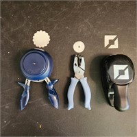 3 paper punches- flower, slot, scrapbook corners