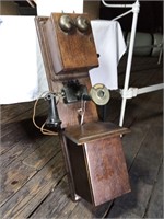 Old wall mount wood phone