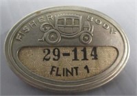 Fisher Body Flint 29-114 Badge Original. Vintage.
